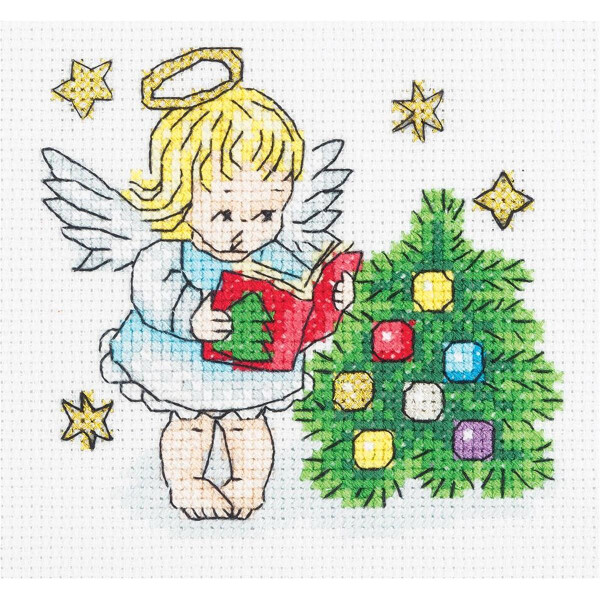 Кларт набор для вышивания крестом "Рождественский ангел" 11х12см, счетная схема