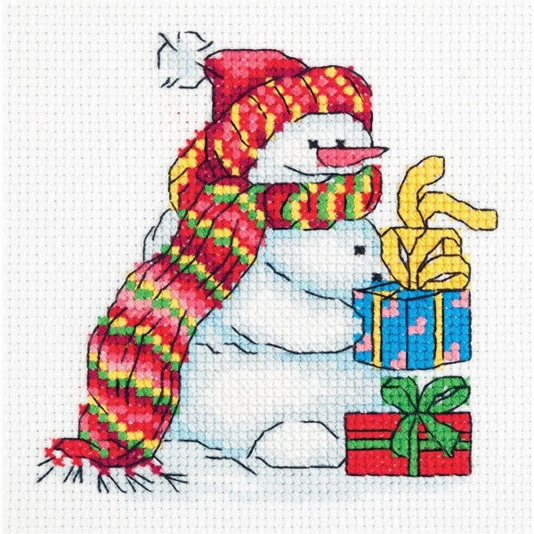 Klart counted cross stitch kit "Snowman" 12.5x13cm, DIY
