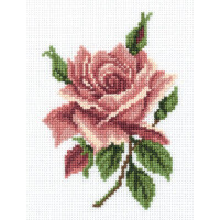 Набор для вышивания крестом "Чайная роза" 11,5х15см, счетная схема