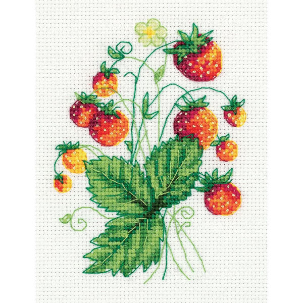 Klart counted cross stitch kit "Wild Strawberry" 11x14cm, DIY