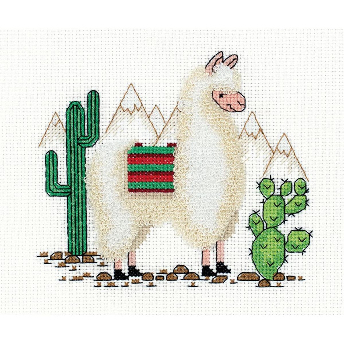 Cute llama necklace Llama llama love Llama jewelry Cross stitch pendant Mini embroidery llama gift Hand embroidery jewelry