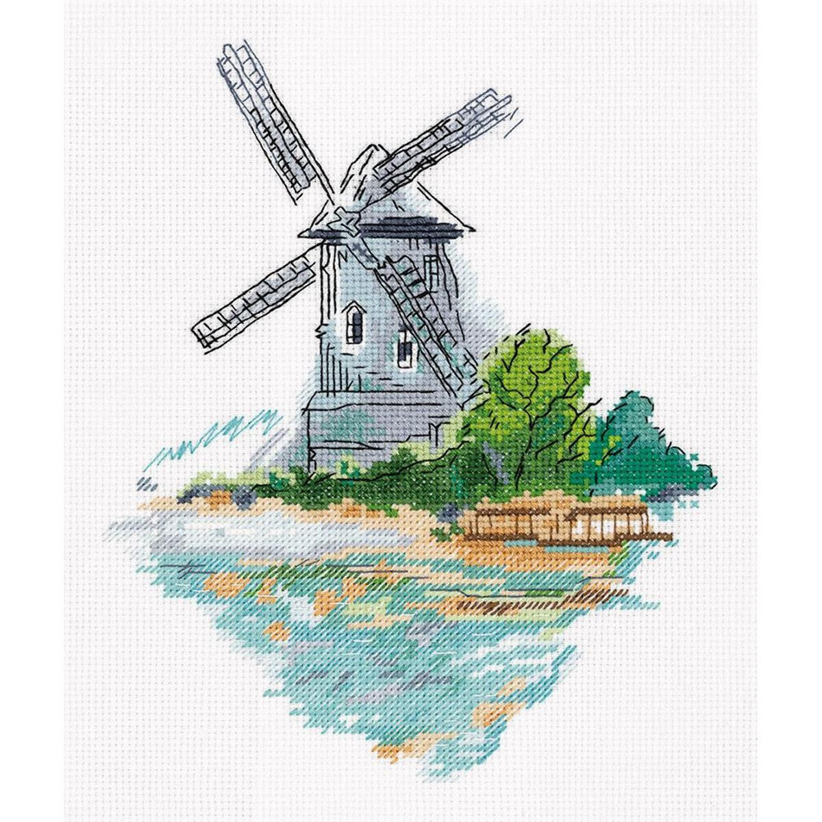 Klart counted cross stitch kit "Windmill on the...