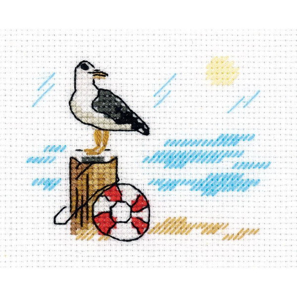 Klart counted cross stitch kit "Sketches. Seagull" 10x8,5cm, DIY