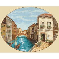Set punto croce Panna "Mattina a Venezia" 34,5x28cm, schema di conteggio