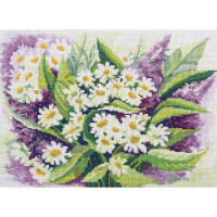Panna kruissteek set "Wilde bloemen" 30,5x21,5cm, telpatroon