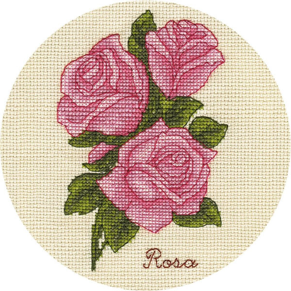 Panna counted cross stitch kit "Small Bunch of Roses" 13x17cm, DIY