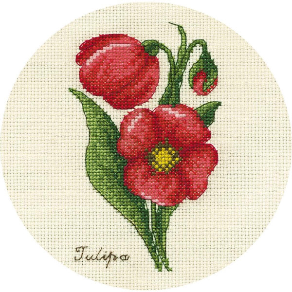 Panna Набор для вышивания крестом "Букет тюльпанов" 13x17 см, счетная схема