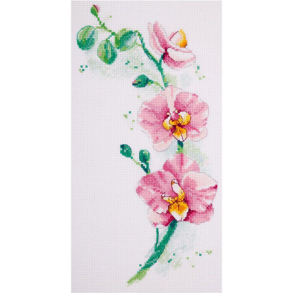Panna counted cross stitch kit "Orchid" 18x30cm, DIY