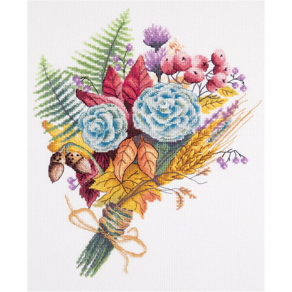 Panna counted cross stitch kit "Autumn Bouquet" 23,5x29cm, DIY