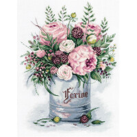 Panna counted cross stitch kit "Watercolour Bouquet" 27x35cm, DIY