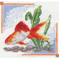 Panna counted cross stitch kit "Goldfish" 14x14cm, DIY