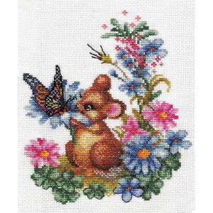 Panna counted cross stitch kit "Curious Mouse"...