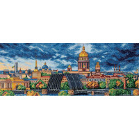 Panna counted cross stitch kit "Morning in St. Petersburg" 36.5x14cm, DIY