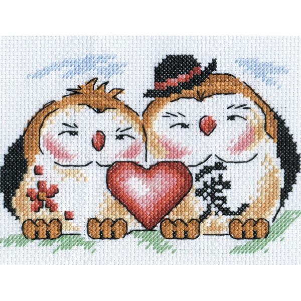 Panna counted cross stitch kit "Love in the Home" 16x11cm, DIY