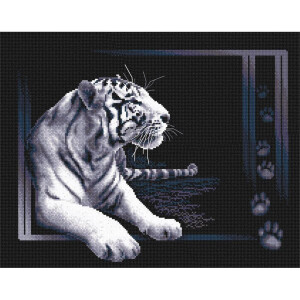 Set punto croce Panna "Tigre bianca" 40x32cm,...