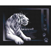 Panna kruissteek set "Witte tijger" 40x32cm, telpatroon