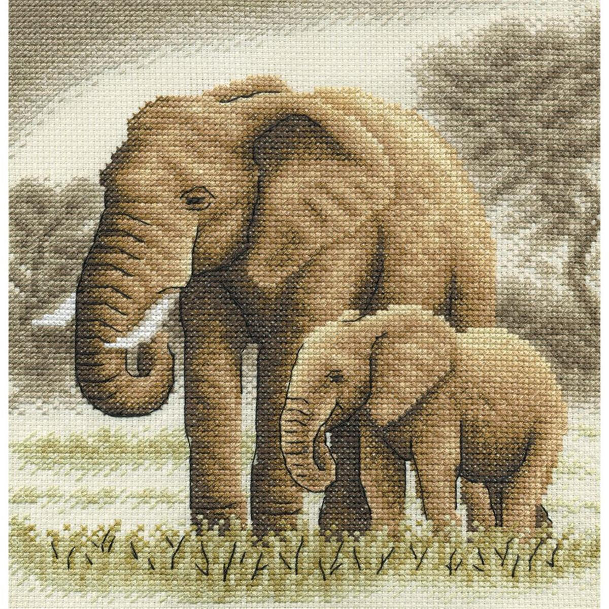 Panna Kreuzstichset "Elefanten" 19x20cm,...