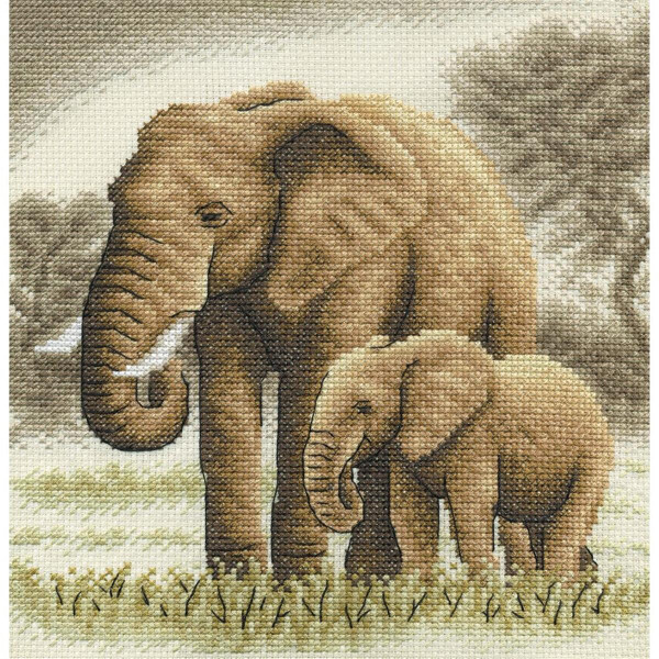 Panna Kreuzstichset "Elefanten" 19x20cm, Zählmuster