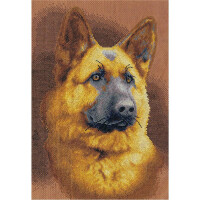Panna kruissteek set "Mukhtar de hond" 25x36cm, telpatroon