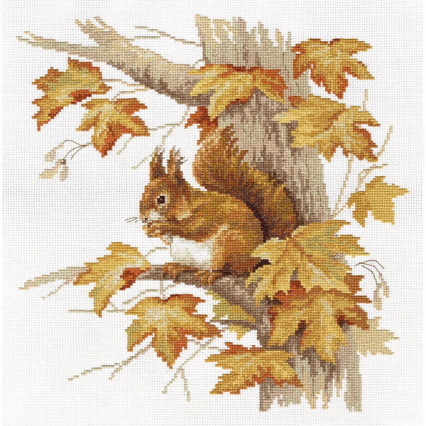 Panna counted cross stitch kit "Squirrel" 31,5x32cm, DIY