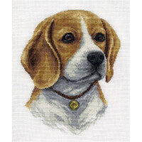 Panna counted cross stitch kit "Beagle" 21,5x26,5cm, DIY