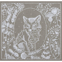 Panna counted cross stitch kit "White Lace. Fox" 16x16,5cm, DIY