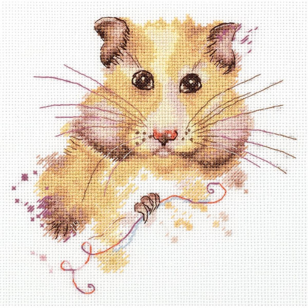 Panna counted cross stitch kit "Hamster" 17.5x17.5cm, DIY