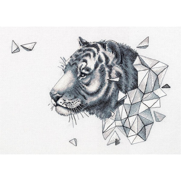 Panna counted cross stitch kit "Geometry. Tiger" 37.5x26.5cm, DIY