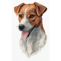 Set punto croce Panna "Jack Russell Terrier" 18,5x28,5cm, motivo di conteggio