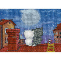 Panna counted cross stitch kit "Tryst on the Roof" 24x17,5cm, DIY