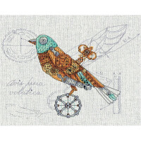 Panna counted cross stitch kit "Clockwork Bird" 28x22cm, DIY