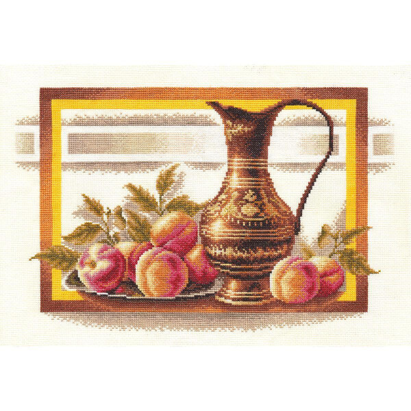 Набор для вышивания крестом Panna "Натюрморт с персиками" 38x24,5см, счетная схема