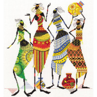 Набор для вышивания крестом Panna "Африка. Африканские подружки" 38x43 см, счетная схема