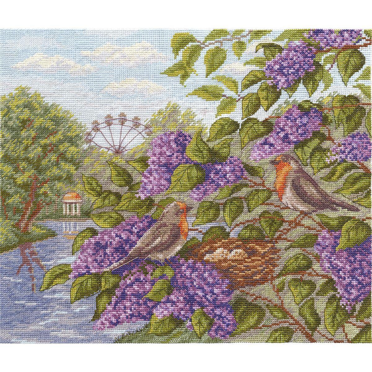 Panna counted cross stitch kit "Lilac in the Old...