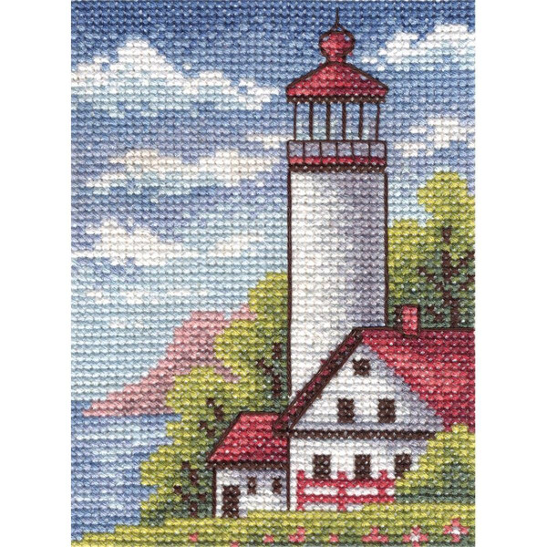Panna counted cross stitch kit "Coastal lighthouse" 9x13cm, DIY