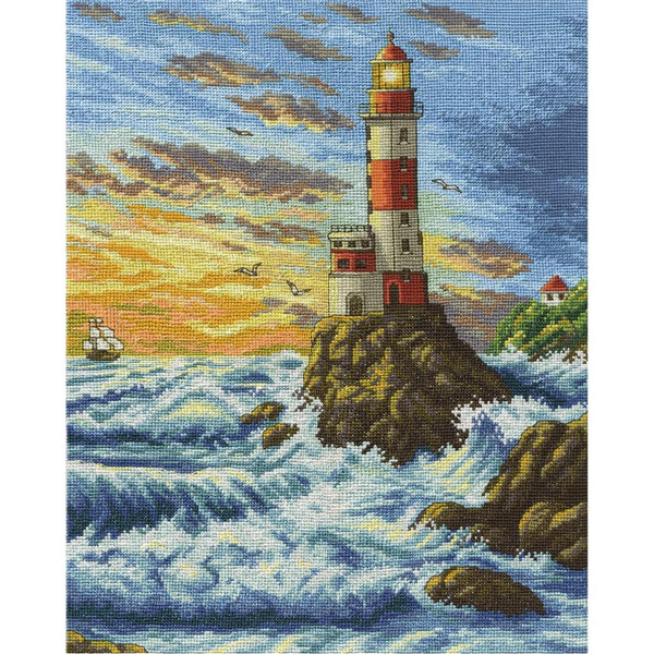 Juego de punto de cruz Panna "Lighthouse of hope" 27,5x33,5cm, patrón de conteo