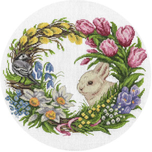 Panna counted cross stitch kit "Spring Wreath"...