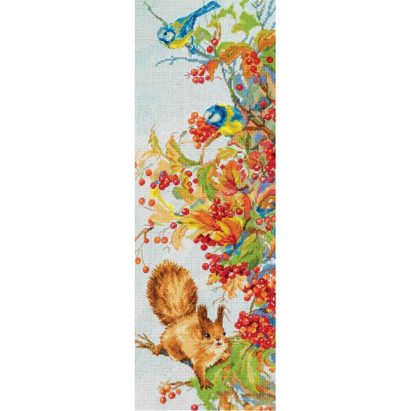 Panna kruissteek set "Gekleurde herfst" 15,5x44,5cm, telpatroon