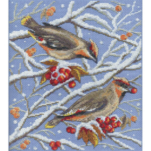 Panna counted cross stitch kit "Waxwings"...