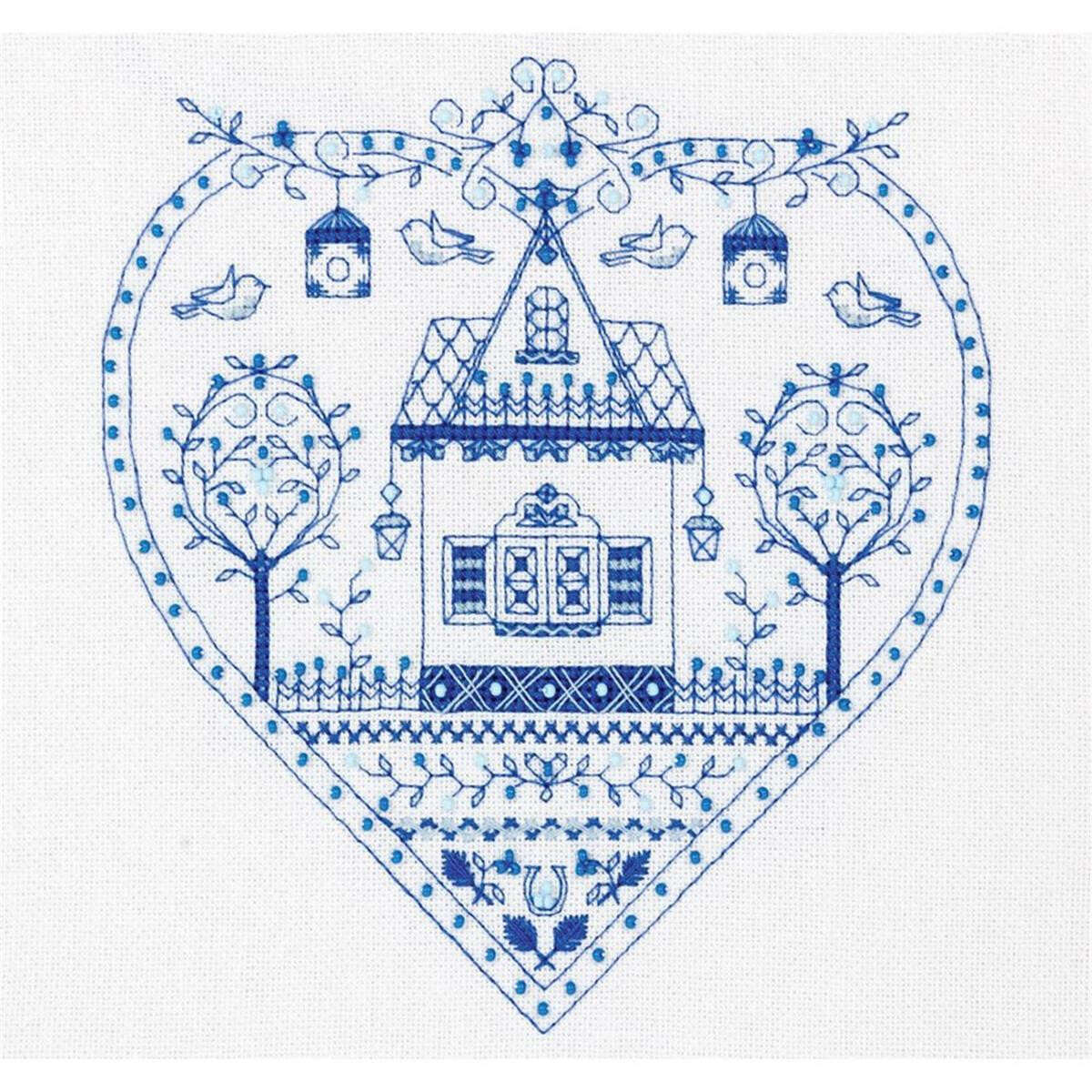Panna counted cross stitch kit "Blue Heart"...