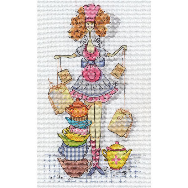 Panna counted cross stitch kit "Tea Fairy" 17x28cm, DIY