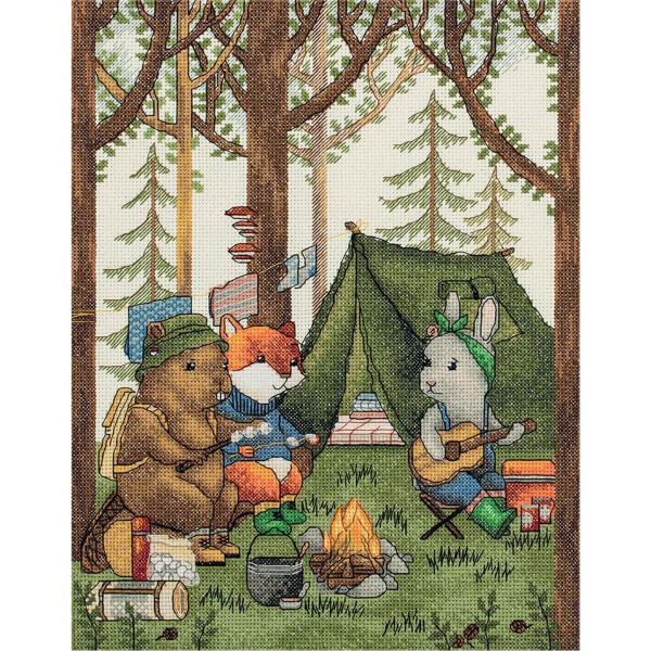 Panna counted cross stitch kit "Campers" 25x31.5cm, DIY