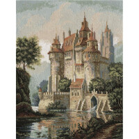 Panna counted cross stitch kit "Castle in the mountains" 27,5x36,5cm, DIY