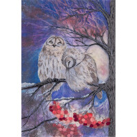 Panna stamped satin stitch kit "Gossip Owls" 18x25,5cm, DIY