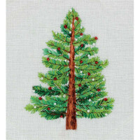 Panna Plattstichset "Weihnachtsbaum" 11.5x14cm, Stickbild vorgezeichnet