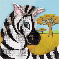 Klart beads stitching kit "Zebra" 11x11cm, DIY