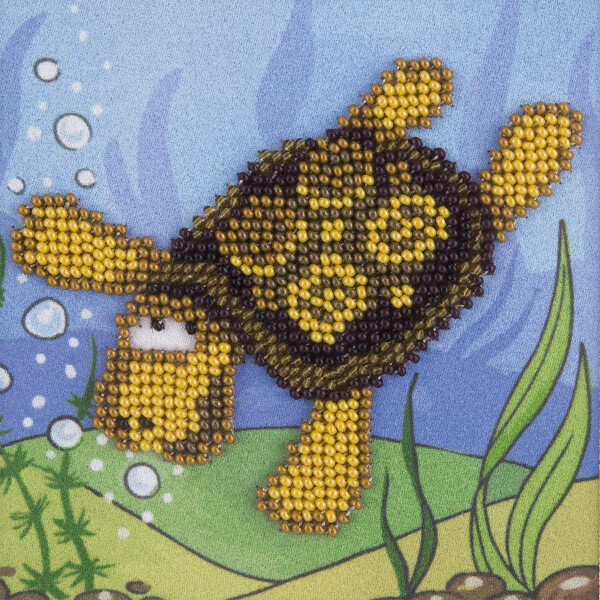 Klart beads stitching kit "Turtle" 11x11cm, DIY