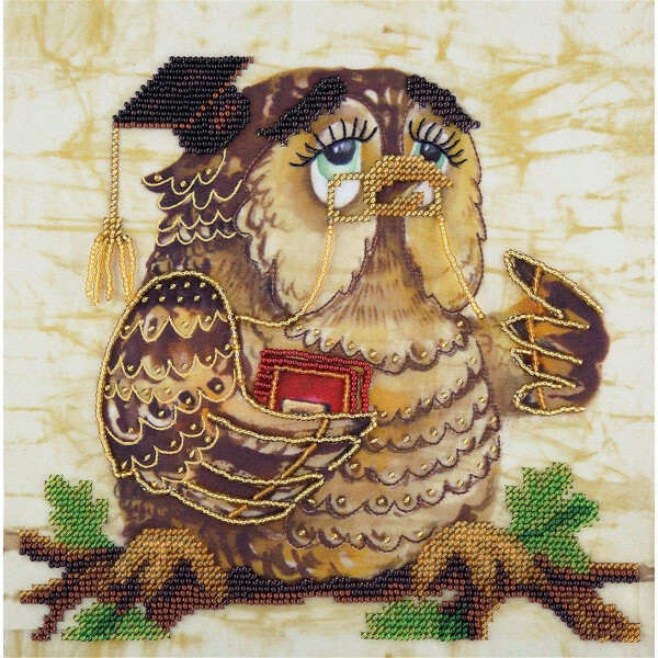 Panna beads stitching kit "Wise Owl" 20,5x20,5cm, DIY