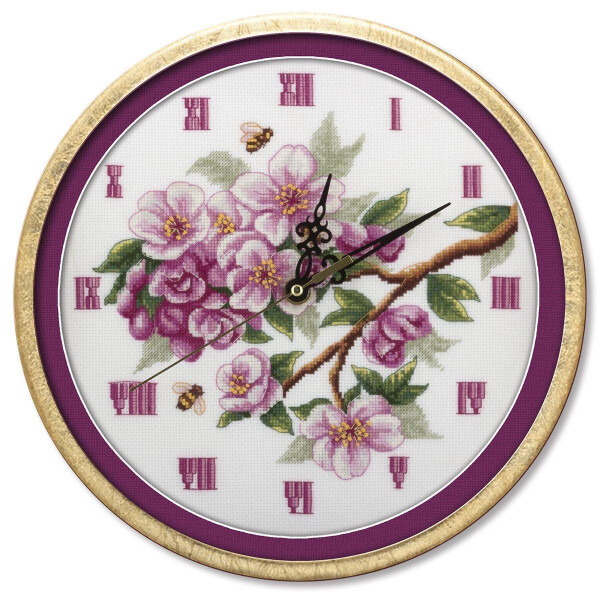 Набор для вышивания крестом Panna "Часы. Цветущие сады" 25х25 см, счетная схема