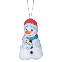 Panna counted cross stitch kit pendant "Toy. Snowman" 7x12cm, DIY